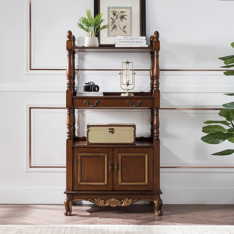 美式实木书柜书架酒柜欧式置物落地柜客厅储物柜包包W展示柜胡桃,住宅家具,书架,淘宝优惠券,粉丝福利购,淘宝优惠卷