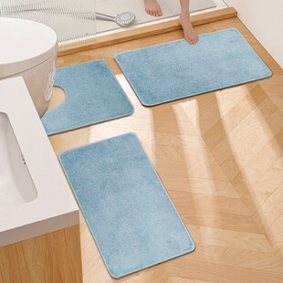 浴室地毯套装三件套马桶垫子卫生间吸水防滑垫毛绒门垫进门脚垫