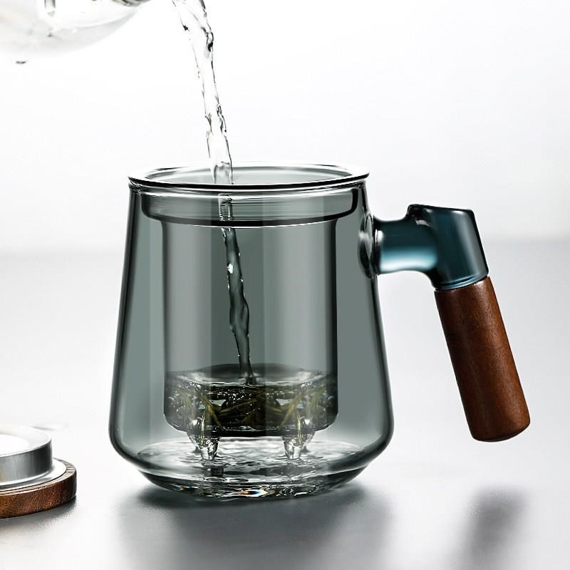 耐热泡茶杯茶水分离过q滤花茶杯办公室喝茶杯子男个人专用玻璃水