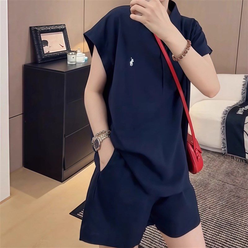 大码女夏季新款显瘦高腰百搭短袖短裤套装胖妹妹休闲纯色两件套装,女装/女士精品,大码套装,淘宝优惠券,粉丝福利购,淘宝优惠卷