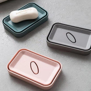 加大号 莫兰迪色系 烟粉色黛绿双层可拆卸易清洁香皂肥皂皂盒皂托