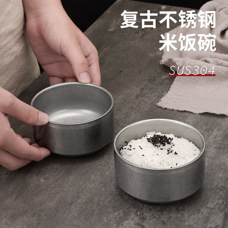 复古304不锈钢米饭碗韩式双层汤碗野餐户外餐具雪花砂碗料理小碗,搬运/仓储/物流设备,其他起重搬运设备,淘宝优惠券,粉丝福利购,淘宝优惠卷