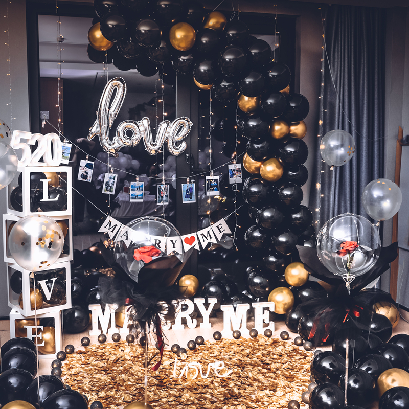 生日网红求婚现场气球布置室内套餐创意用品N场景道具告白表白神
