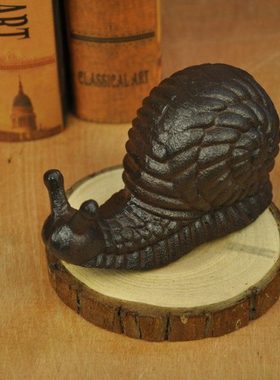 大蜗牛铸铁摆件 铁艺复古花园杂货 别墅庭院草地家居摆设动物纸镇