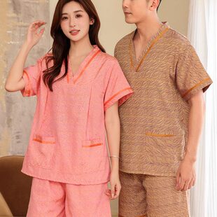 默美德 新款棉质汗蒸服大码男女款浴衣加厚洗浴中心按摩足疗 家居