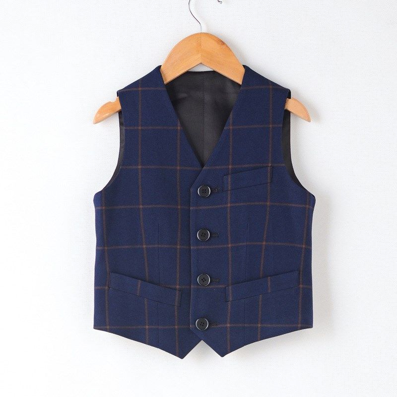 男童礼服马甲花童2024春秋男孩主持人儿童马夹西装表演学院钢琴