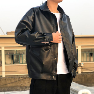 2020春季新款男士皮衣韩版宽松帅气青年皮夹克机车潮流学生外套潮
