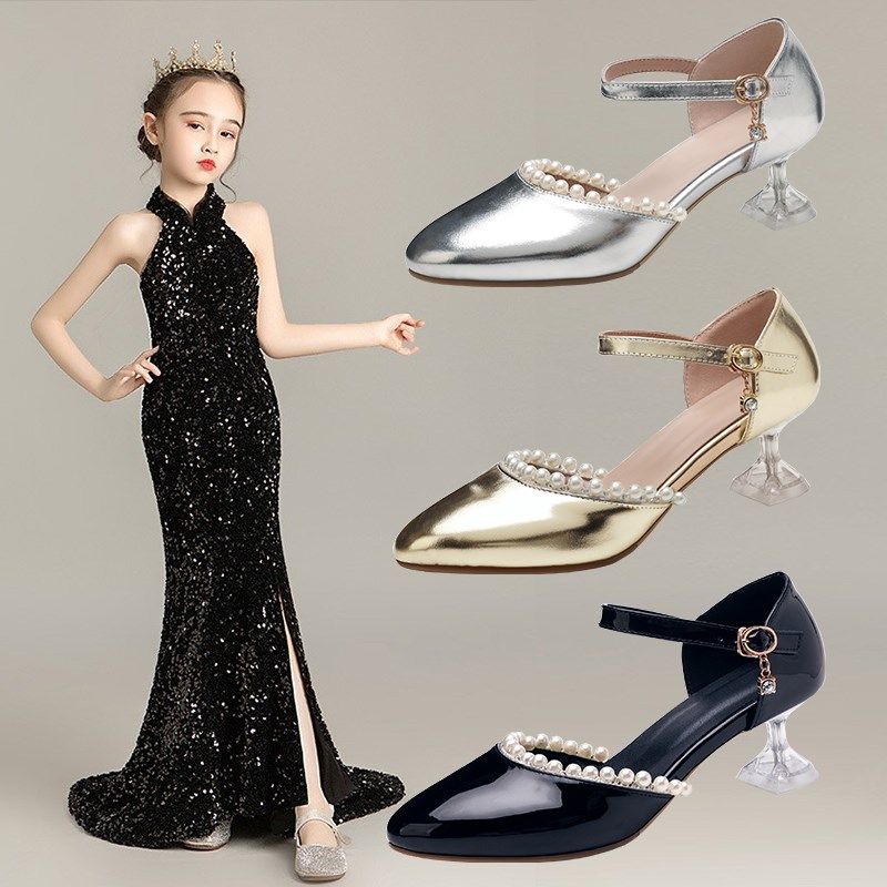 公主鞋女童2025新款水晶鞋女孩儿童高跟鞋春秋细跟走秀演出礼服鞋,童鞋/婴儿鞋/亲子鞋,水晶/水钻鞋,淘宝优惠券,粉丝福利购,淘宝优惠卷