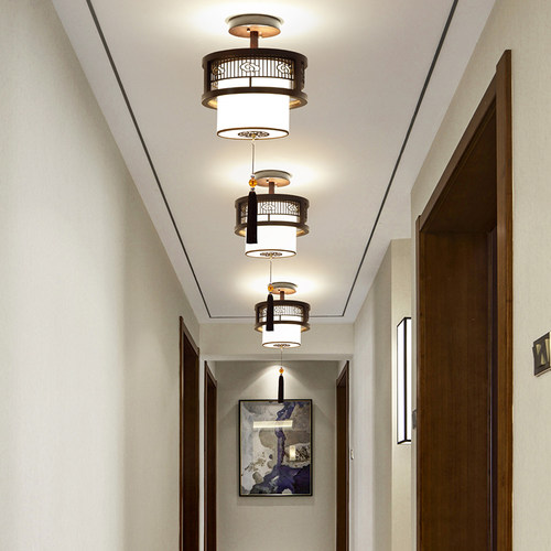 中式过道灯玄关阳台新中式仿古茶楼餐厅包间包房吧台走廊灯小吊灯