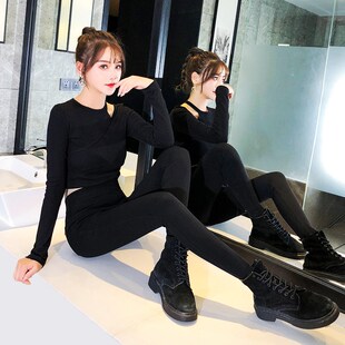 黑色打底裤女外穿2021年秋季新款高腰小脚九分裤显瘦百搭铅笔长裤