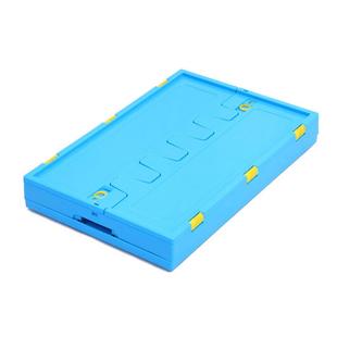 蓝IEQ色600带-40折加厚盖塑胶叠汽周转箱配仓储物流中转折叠塑料