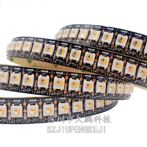 SK6812 RGBW四合一灯珠5V 144灯5050LED幻彩可编程跑马灯带暖白光
