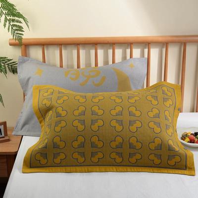 纯棉布n36aZH3n按扣枕套一对加大加厚枕头套纱家用成人透吸汗装枕