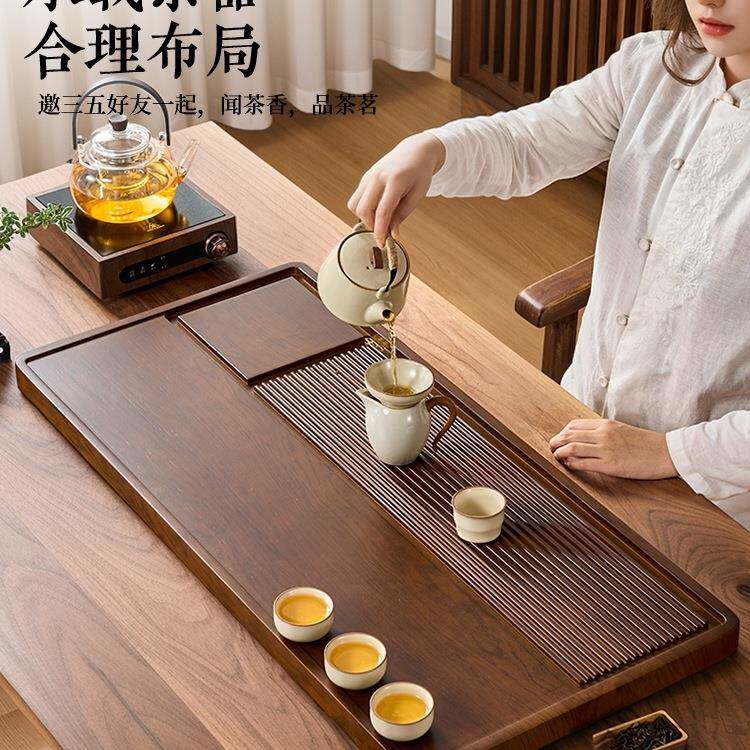 捷安茶盘家用2实026新F9859SSH款电木干泡沥水客厅茶具茶台整块木