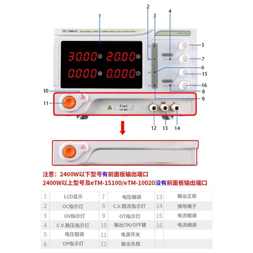 同门大功率可调直流稳压电源30V60V150V高压大电流充电老化测试