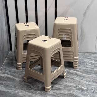 加厚塑料凳子熟胶防滑可叠放商用餐椅家用办公室简约成人方登超厚