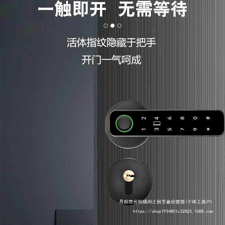 孔家用室内门分体指锁卧室门电子锁木门球形免开密码WFD锁纹办公
