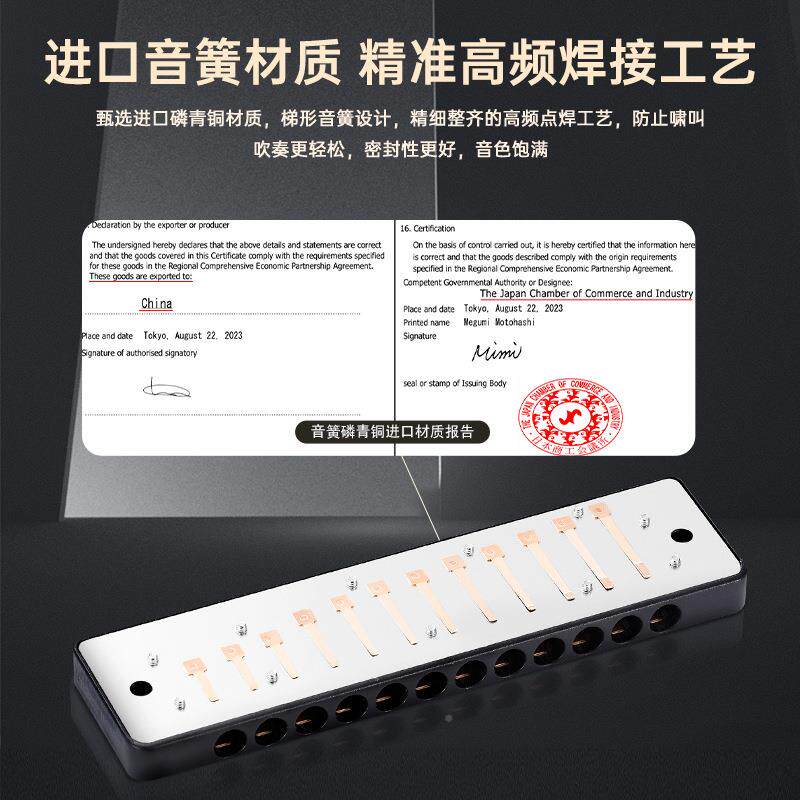 2孔全音阶口琴带FaL乐a布斯口琴入门MVF初学专业1鲁演奏器
