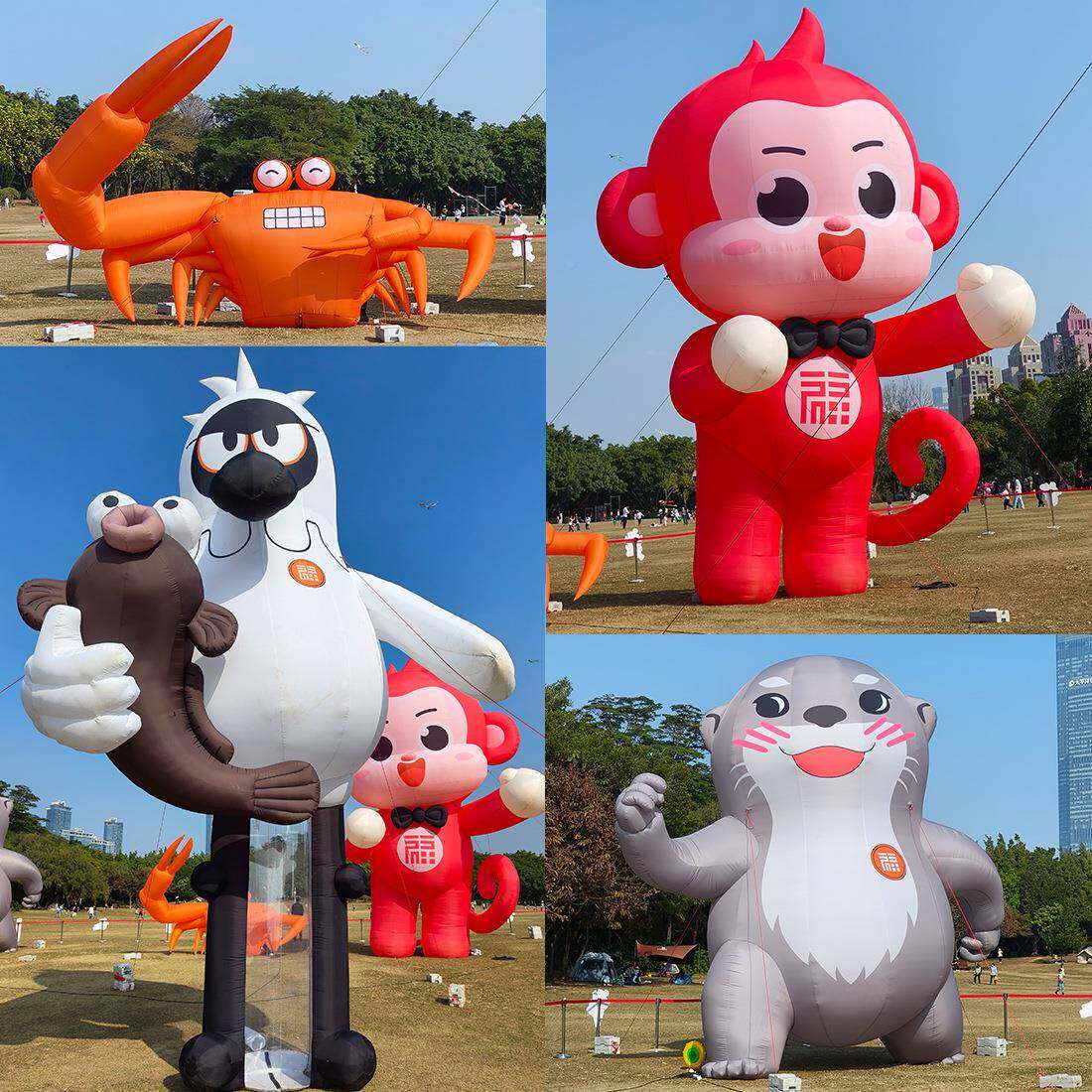 跨偶境大马型卡通充气气模人公仔年吉祥商场陈美广QZB告物场地布