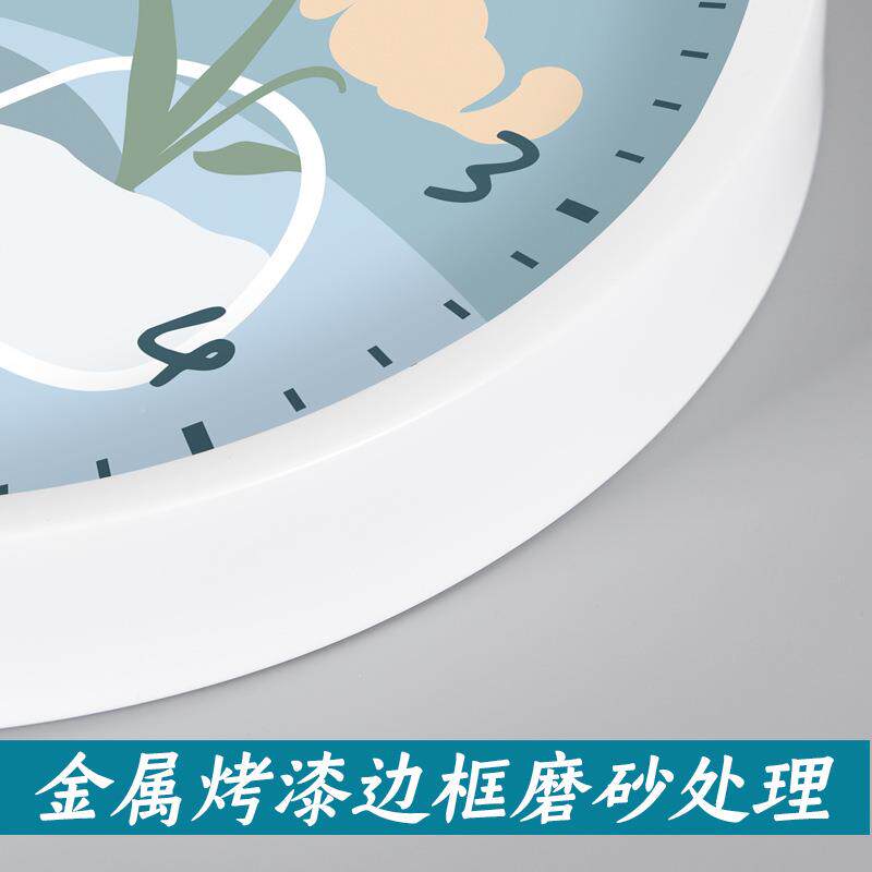 免钟打孔静音壁挂厅WGK钟创意客家用时尚时钟挂墙简电约波石英表