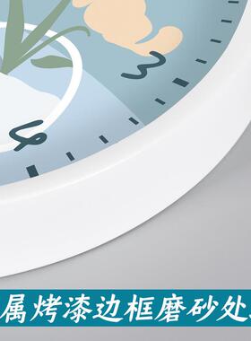 免钟打孔静音壁挂厅WGK钟创意客家用时尚时钟挂墙简电约波石英表