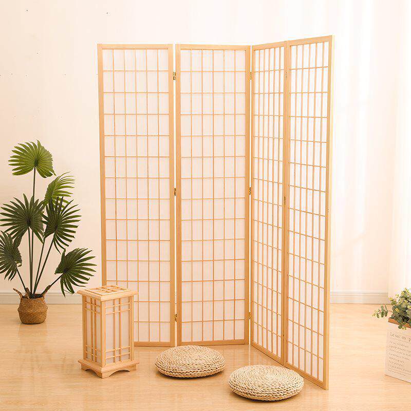 新品日式实木屏风隔断厅玄关728带板简约现折挡移叠动进客门遮挡