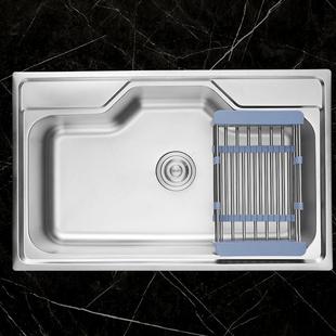 盆厂家不锈钢304能大厨单水槽 多功房家用L8050N洗手洗菜池冲压盆