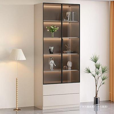 l书3柜体书到顶新中式柜NBY一轻奢酒柜带玻璃门展示柜整墙现做书