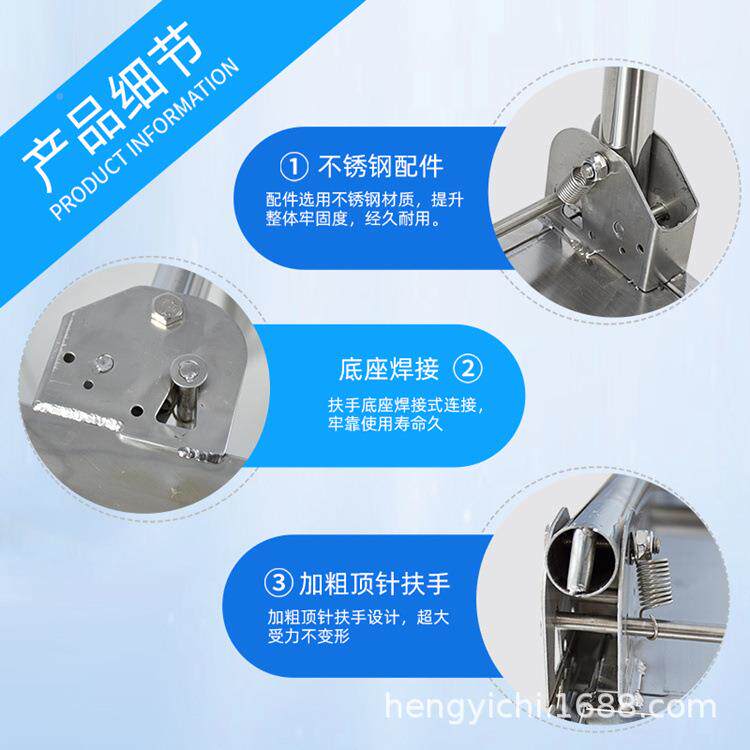 恒易不锈钢板车折叠静手推车音拖车仓平储搬驰50*70耐运车超市仓
