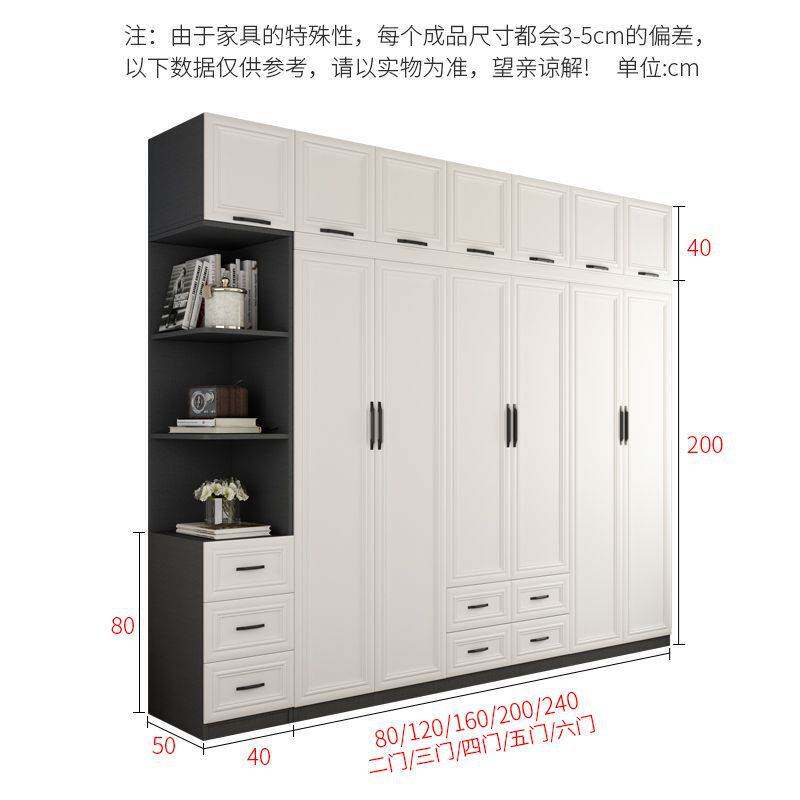 布纹工艺欧式四五门大衣柜卧室柜子家具储物柜组装实木质衣橱