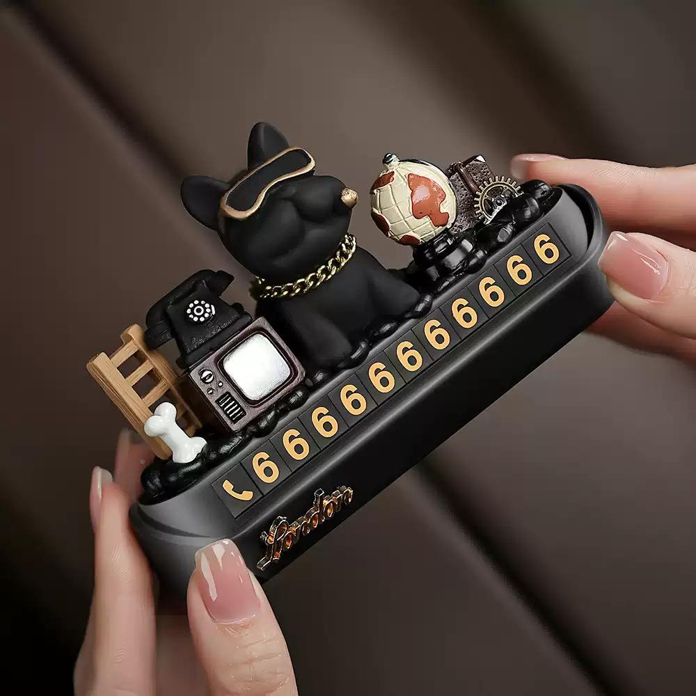 神豪法斗车时临停车电话号汽码牌车内牌摆732件创意车载挪车实用