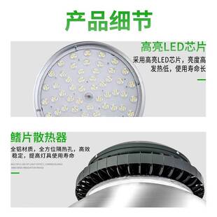led工矿灯100瓦车间仓库照明灯200w超亮足瓦顶棚厂房吊灯150W商用