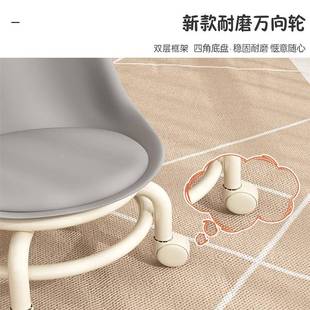 万向轮红学步凳子小凳子带轮矮凳家用懒人轮滑美缝小椅子网539板