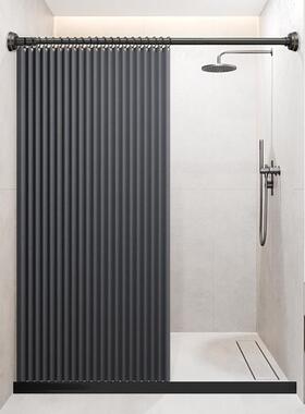 230323ZD羽高木温定型免打孔隐形帘折叠套装窗帘湿分离浴防水干浴