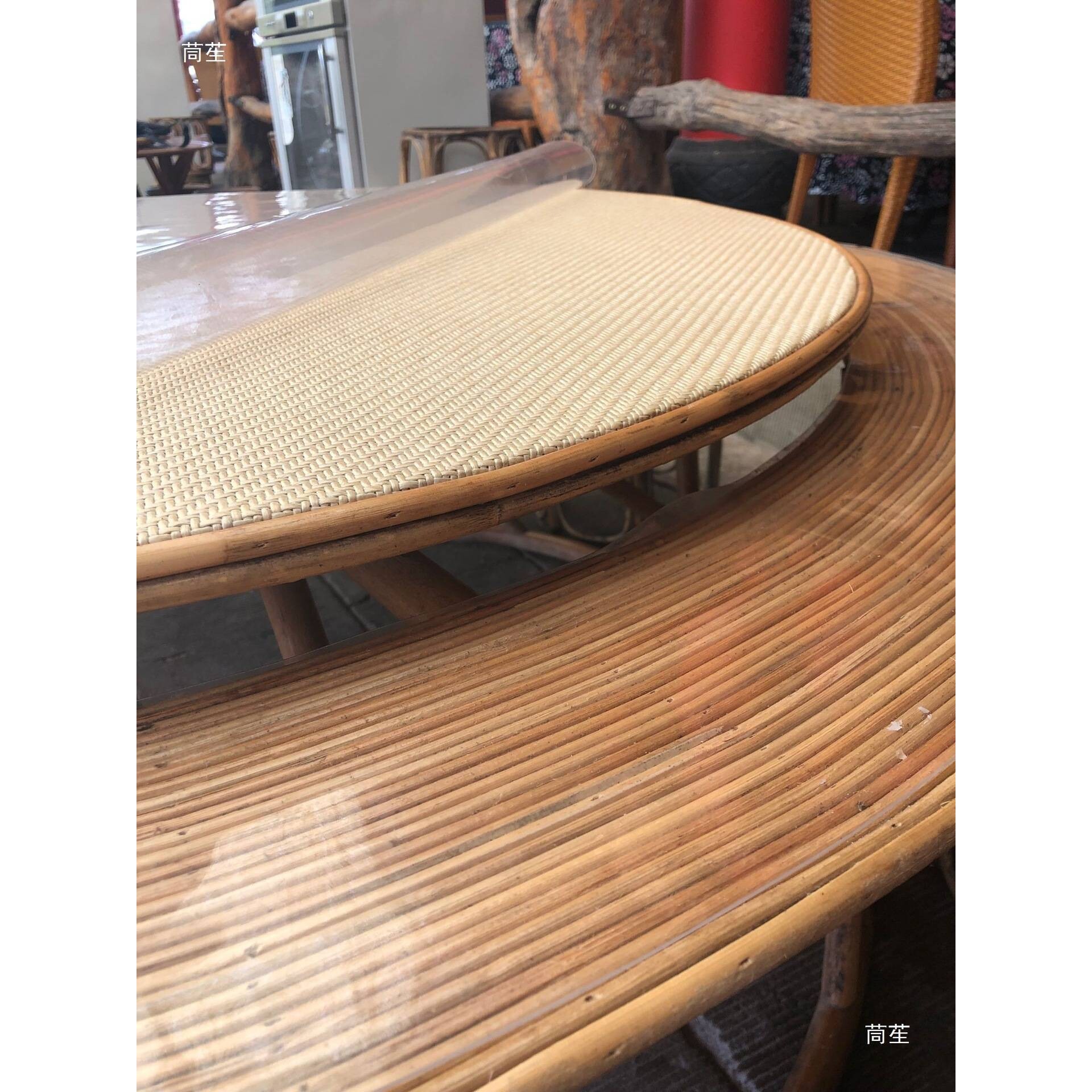 竹编桌子藤编桌子带转动竹编凳子藤编凳子西双版纳傣家餐桌椅子