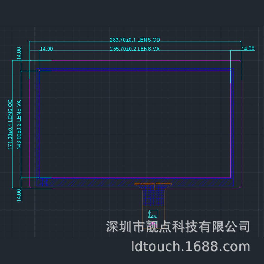 靓点11.6寸1920*1080像素高亮度数控显示器触摸显示屏模组总成