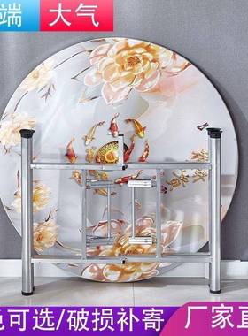 桌子饭桌小圆现转代简约餐桌子折叠桌桌盘桌圆桌YYR饭桌子家用简