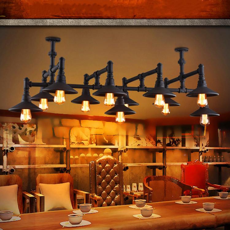 跨境美式村怀旧复古餐厅乡酒吊吧台管过道装0027饰铁艺单头水灯