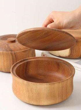 日式创餐具号级木20551碗邮木进口钵意木碗无漆木碗整木大小相包