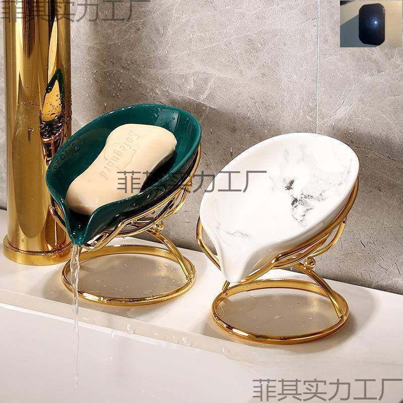 卫生间打收纳置架香皂盒沥水风轻奢孔肥皂盒物439创意壁挂陶家用