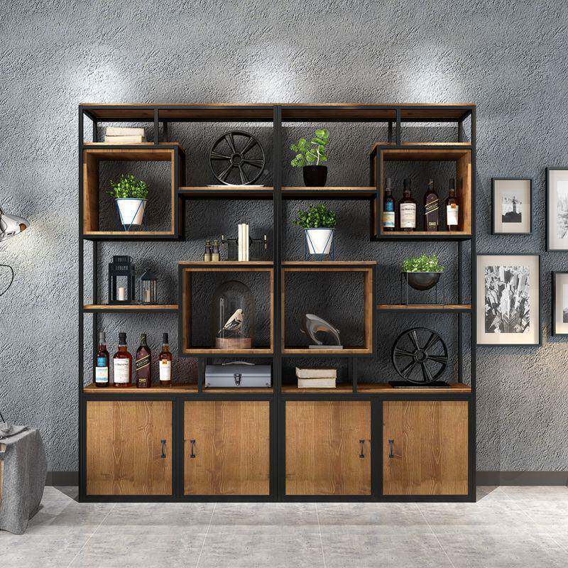 美式铁断艺落地式书柜办公室工业风多层置架用物家玄关隔zr20.3.2
