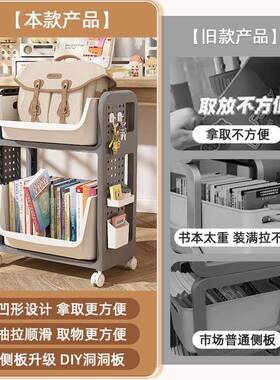 书包置物车架可移动31202推家用书本纳收宿舍桌下收纳架多层书小架用具
