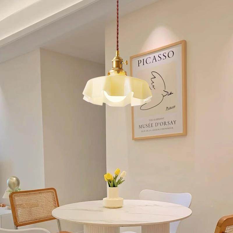 中法式玻奶油云朵厅吊灯美式茶栗复古古阳台餐岛473璃台过道长条,家装灯饰光源,智能吊灯,淘宝优惠券,粉丝福利购,淘宝优惠卷