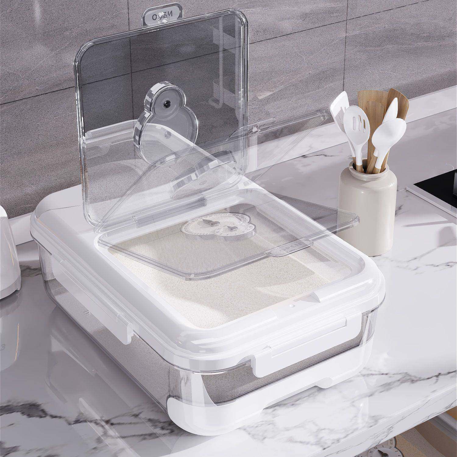 025新款米桶家用防潮密封大ANR米收防纳盒米缸米箱2面粉储物罐虫