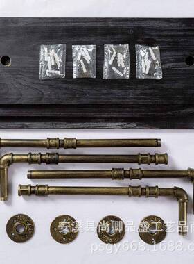 壁厂家直销艺墙上置物架铁架工业风复60597古客厅墙壁装饰书水管墙挂架