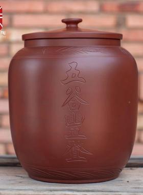米缸家用老陶瓷式LCK瓷桶带盖密封防虫防虫面粉储存罐五谷杂粮陶5