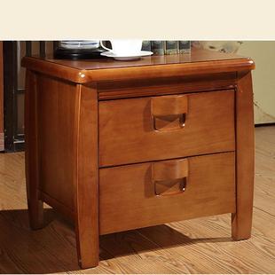 床头柜约实木现橡木整装原CTG002木胡桃色床边收纳代储简物柜子厂