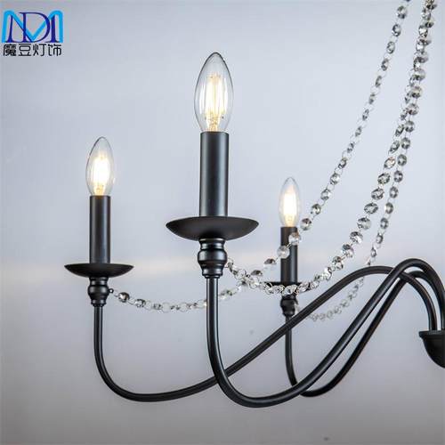 马逊销铁艺水弯管吊热灯亚美式工业客厅餐厅厨房晶岛农舍灯具MD20