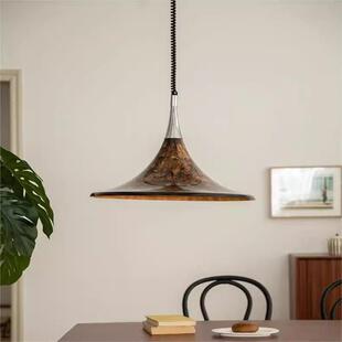 落霞设师中古餐厅岛吊灯可升降喇叭计飞碟灯复古彩书房162台伸绘