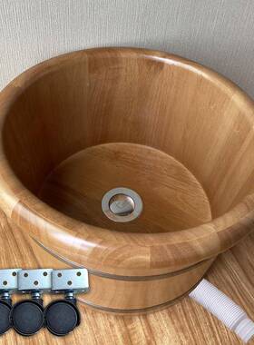 带下水泡桶VXT木桶厚洗脚盆实木家用加足浴桶过小起腿高深桶一脚